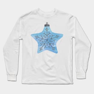 Bauble - Blue star snowflake Long Sleeve T-Shirt